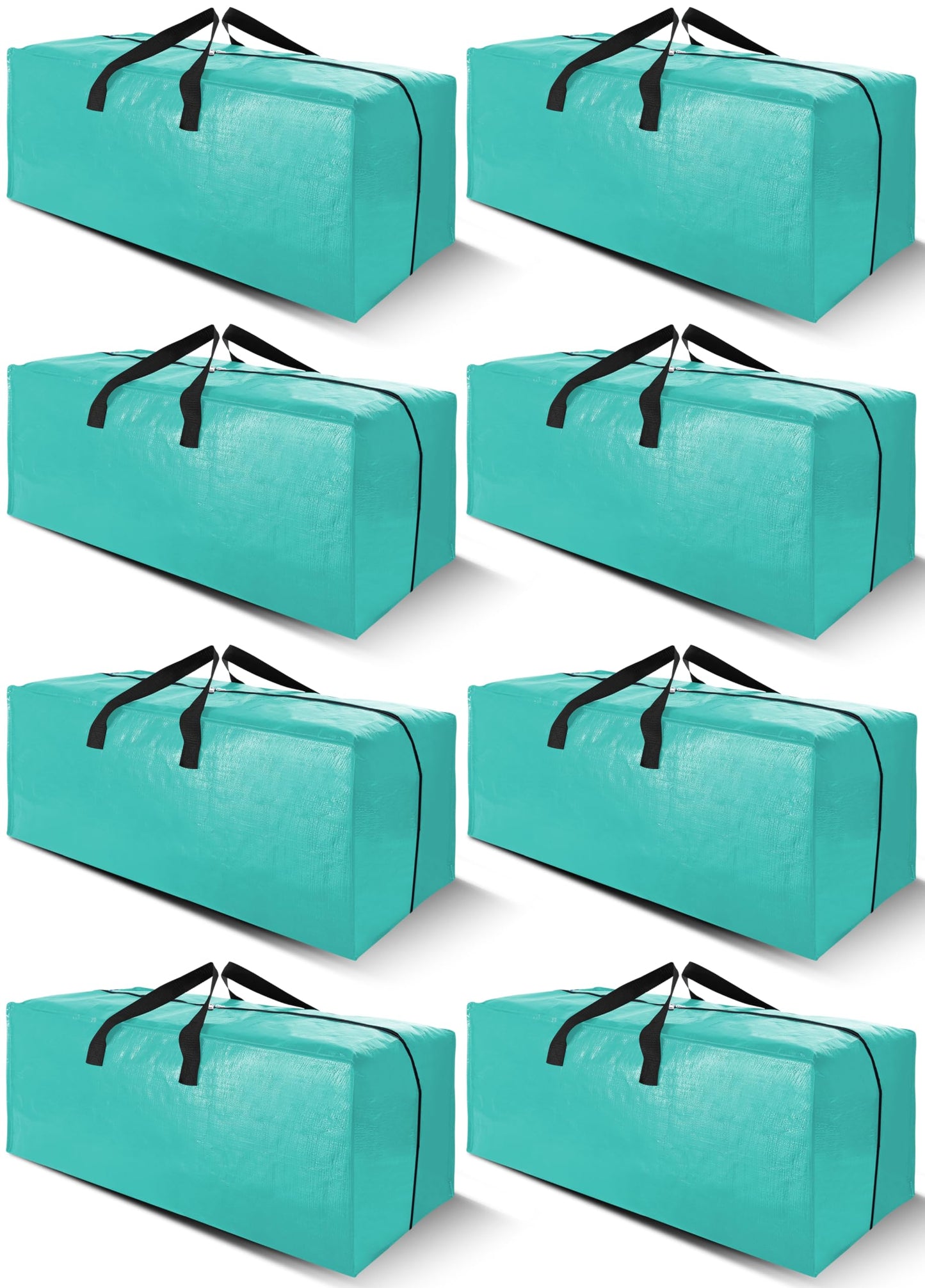 Cosy Family 8 Pack Heavy Duty Extra Large Moving Bags with Backpack Straps - Strong Handles & Zippers, Storage Totes For Space Saving, Fold Flat, Alternative to Moving Box (Set of 8, Blue)