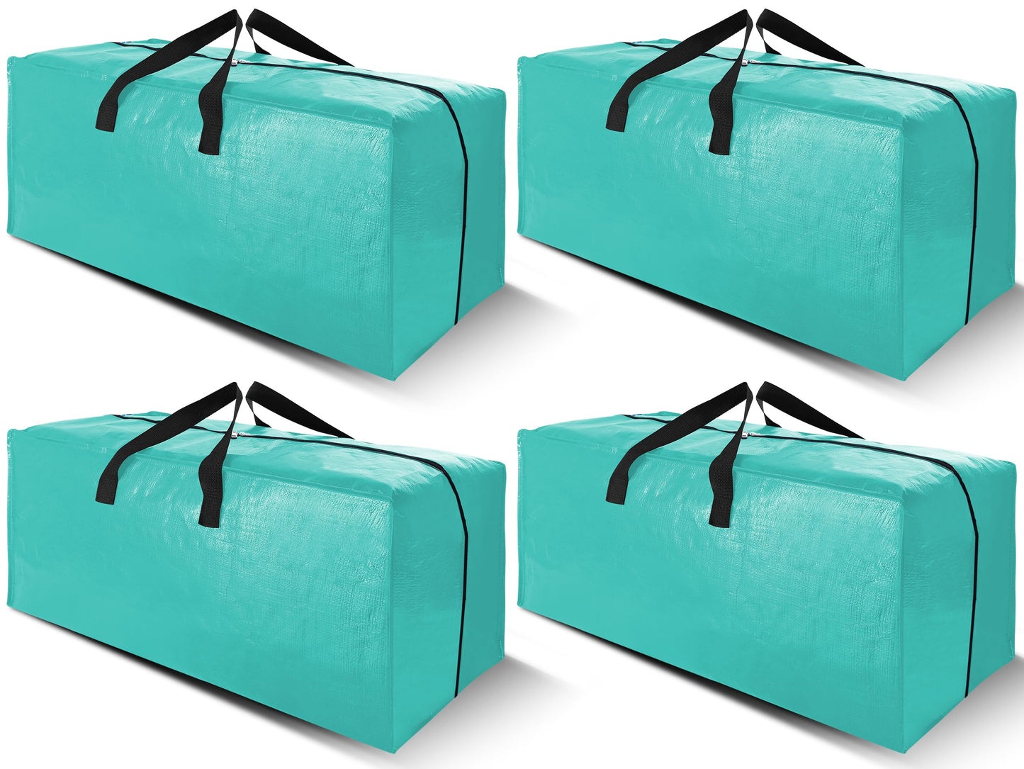 Cosy Family 8 Pack Heavy Duty Extra Large Moving Bags with Backpack Straps - Strong Handles & Zippers, Storage Totes For Space Saving, Fold Flat, Alternative to Moving Box (Set of 8, Blue)