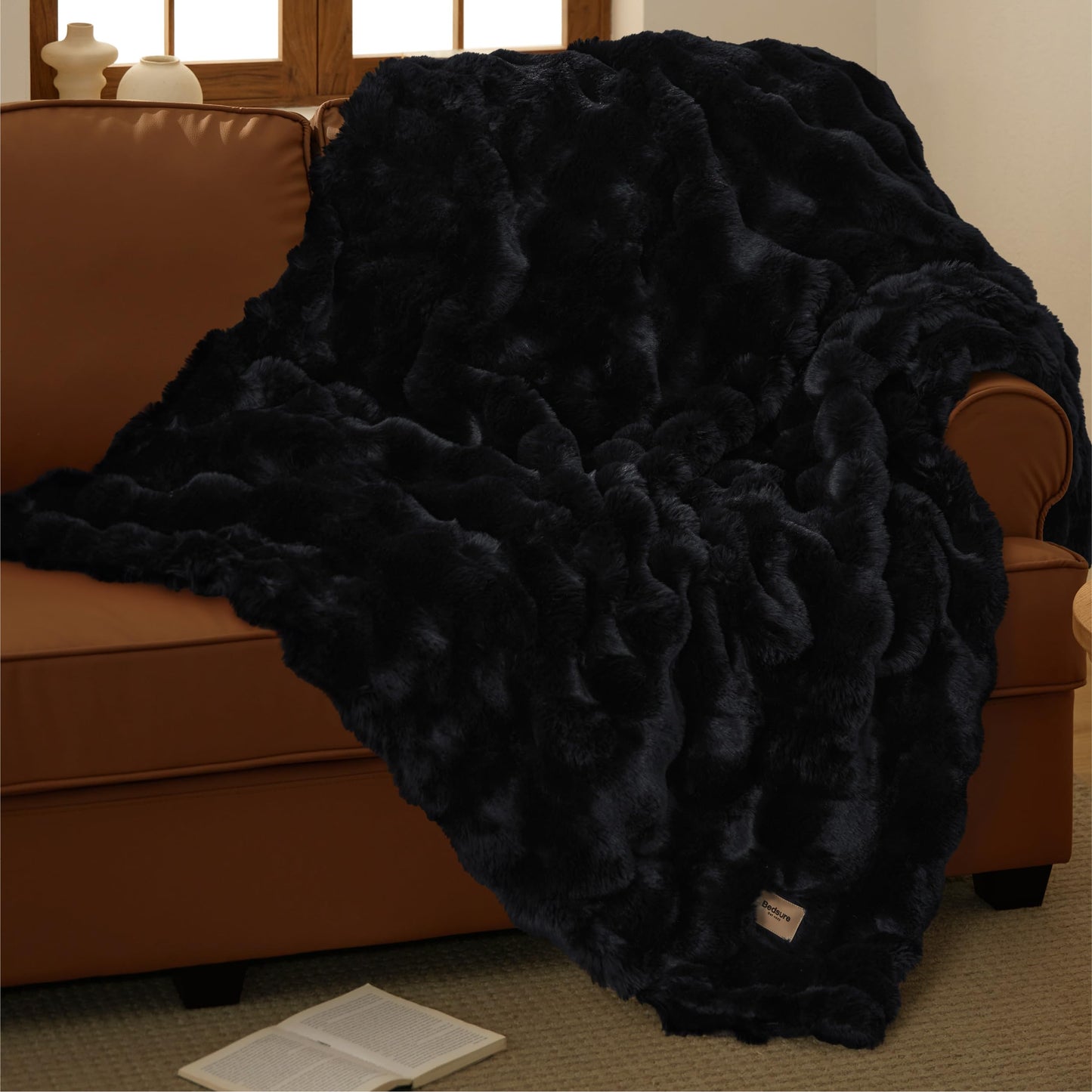 Bedsure GentleSoft Fluffy Fuzzy Tie-dye Taupe Throw Blanket for Bed, Soft Cozy Fleece Faux Fur Blanket for Couch, Taupe Room Decor Minky Velvet Sofa Cover, Women Gifts Thick Warm Plush Winter Bedding