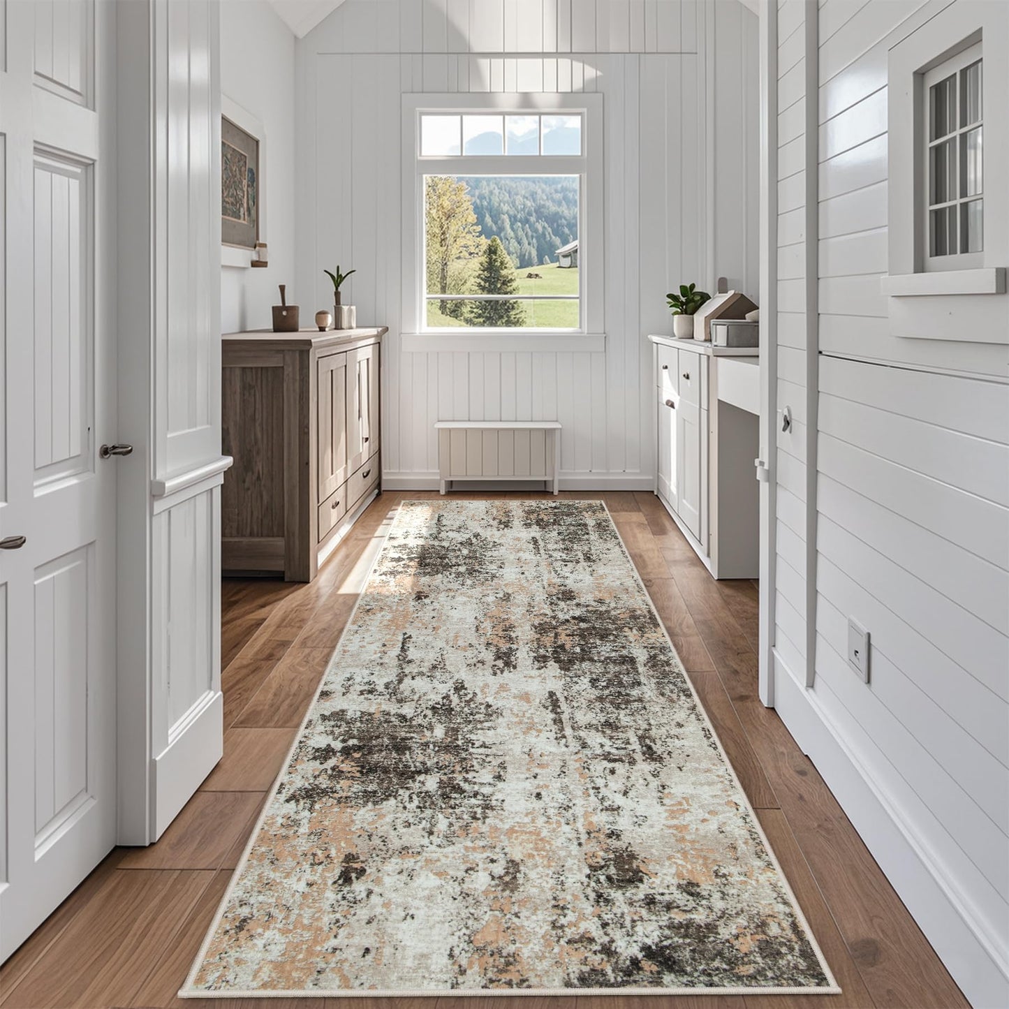 9x12 Area Rugs for Living Room Washable: Abstract Large Rug for Dining Room Bedroom Carpet Non Slip 9 by 12 Indoor Modern Nursery Home Office Blue Grey