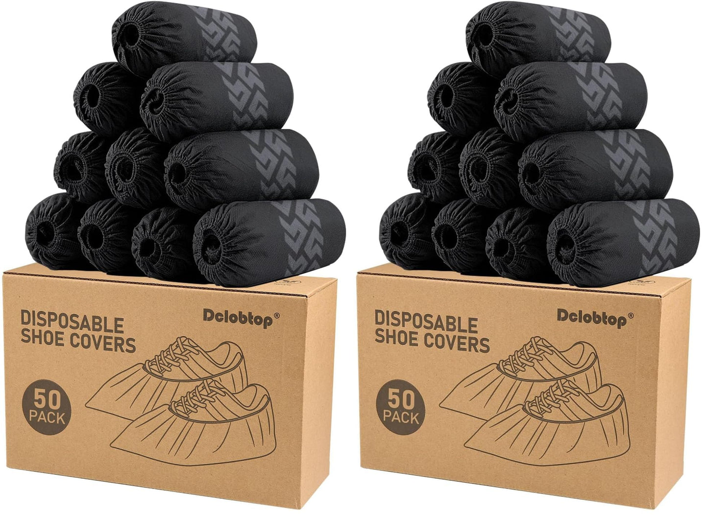 Recycable Shoe Covers Disposable - Black Shoe Covers for Indoors,50Pcs Booties for Shoe cover,Fits Up To 11 US Men and 13 US Women Size,Recyclable Non-Woven Fabric