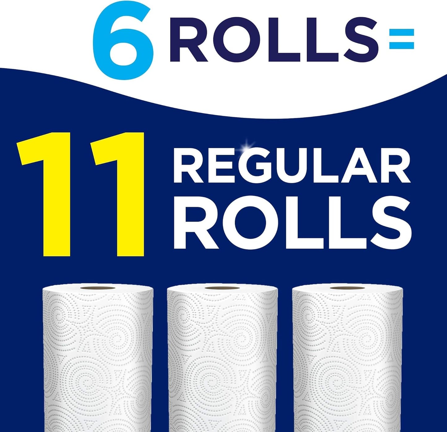 Sparkle Pick-A-Size Paper Towels, 6 Double Rolls (660 Sheets Total) - Strong 2-Ply Towels for Kitchen Cleanup and Everyday Messes