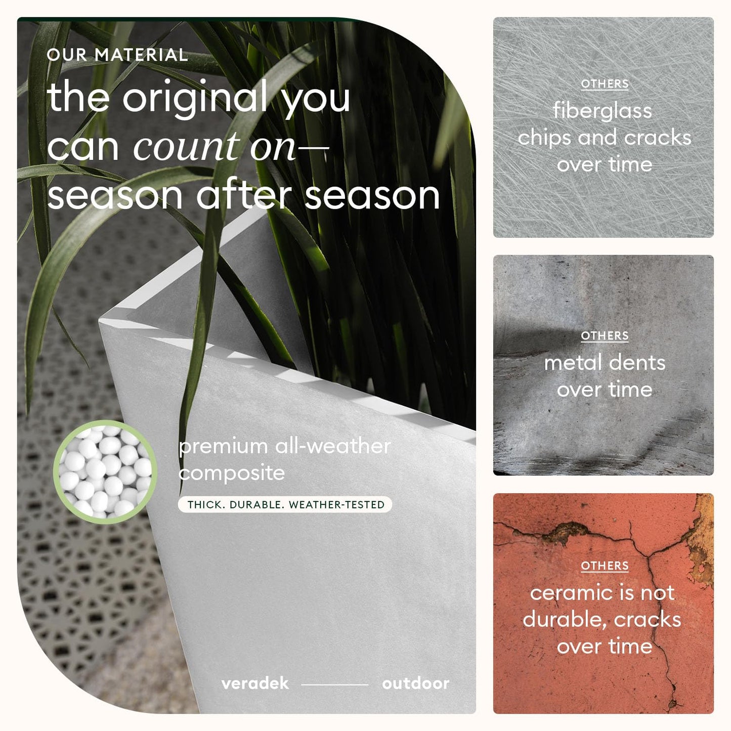 Veradek V-Resin Indoor/Outdoor Taper Planter, Set of 2 (30 inch, Black)