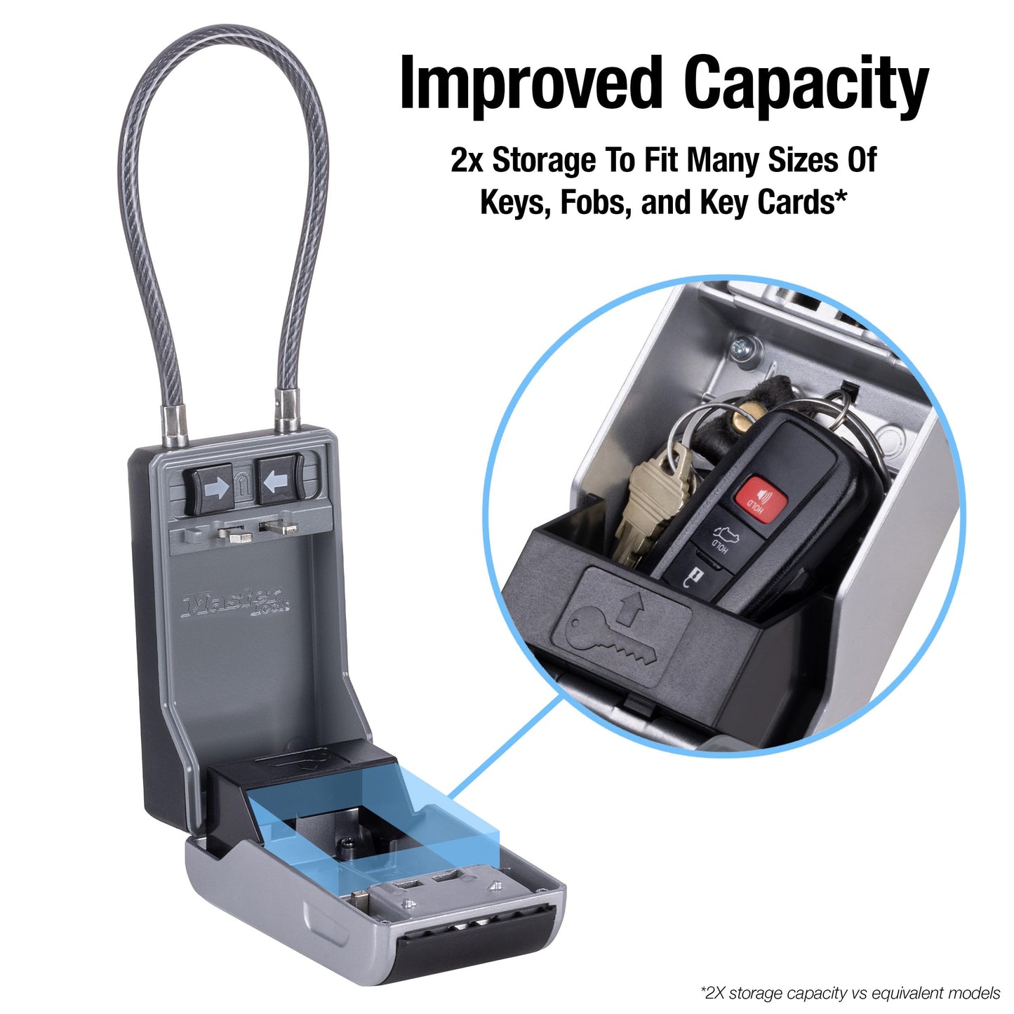 Master Lock Key Lock Box, Outdoor Lock Box for House Keys, Portable Combination Lockbox Resettable Code, 5400EC, Black