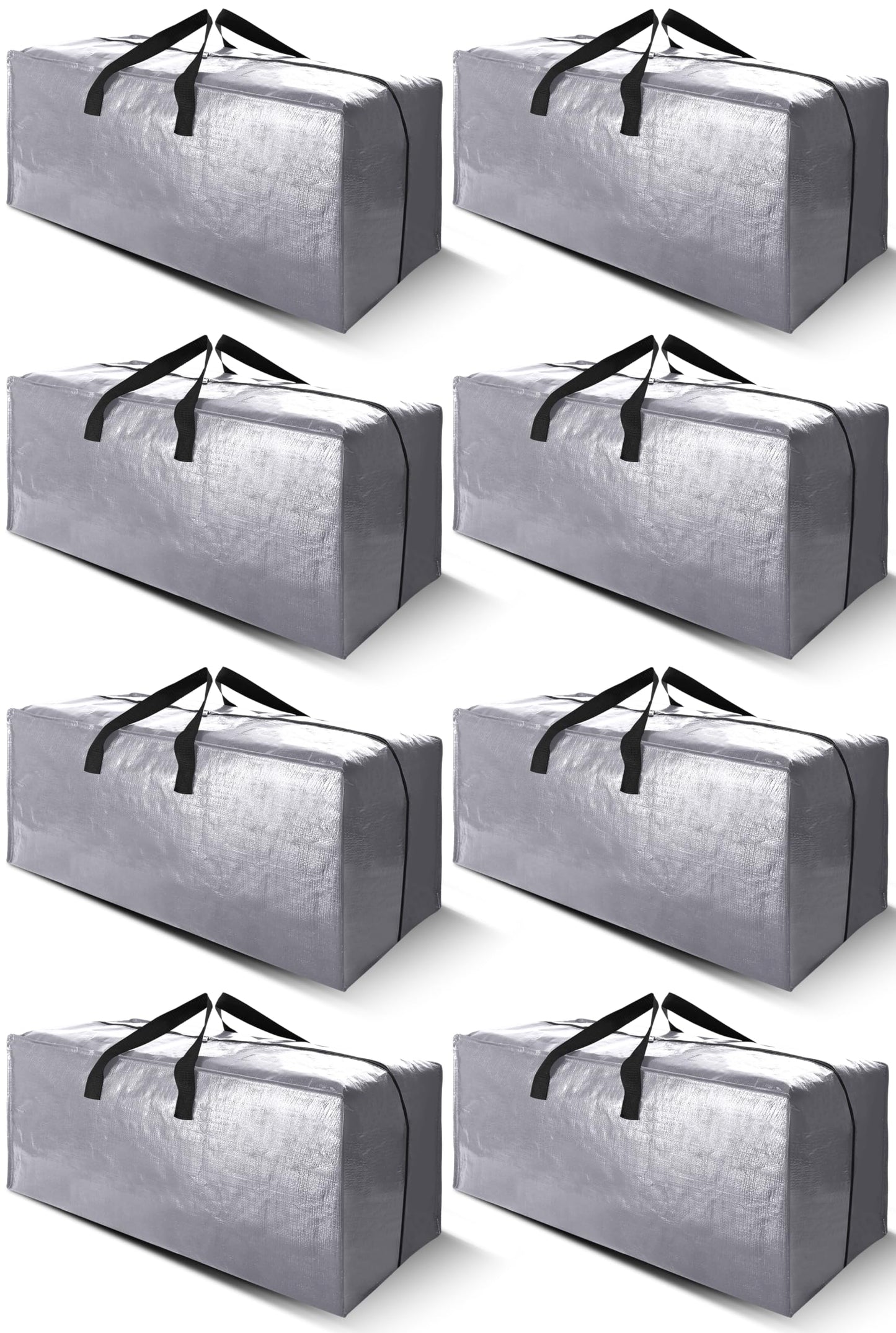 Cosy Family 8 Pack Heavy Duty Extra Large Moving Bags with Backpack Straps - Strong Handles & Zippers, Storage Totes For Space Saving, Fold Flat, Alternative to Moving Box (Set of 8, Blue)