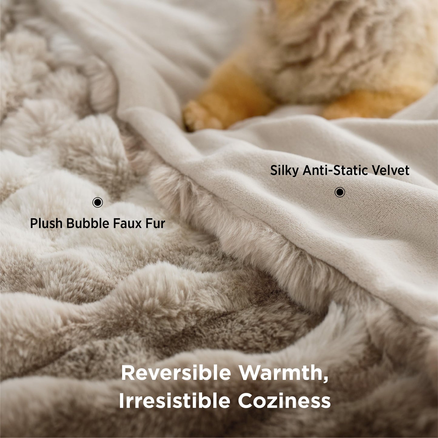 Bedsure GentleSoft Fluffy Fuzzy Tie-dye Taupe Throw Blanket for Bed, Soft Cozy Fleece Faux Fur Blanket for Couch, Taupe Room Decor Minky Velvet Sofa Cover, Women Gifts Thick Warm Plush Winter Bedding