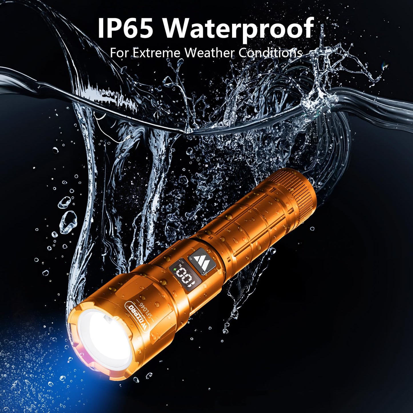Wdtpro LED Rechargeable Flashlight 2Pack, 3Modes Super Bright High Lumens Flashlights, Zoomable Tactical Flashlight with LCD Display, IP65 Waterproof Flashlights for Home Emergency Camping & Gifts Men