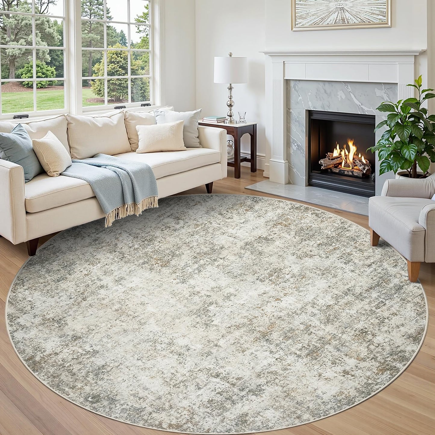 9x12 Area Rugs for Living Room Washable: Abstract Large Rug for Dining Room Bedroom Carpet Non Slip 9 by 12 Indoor Modern Nursery Home Office Blue Grey