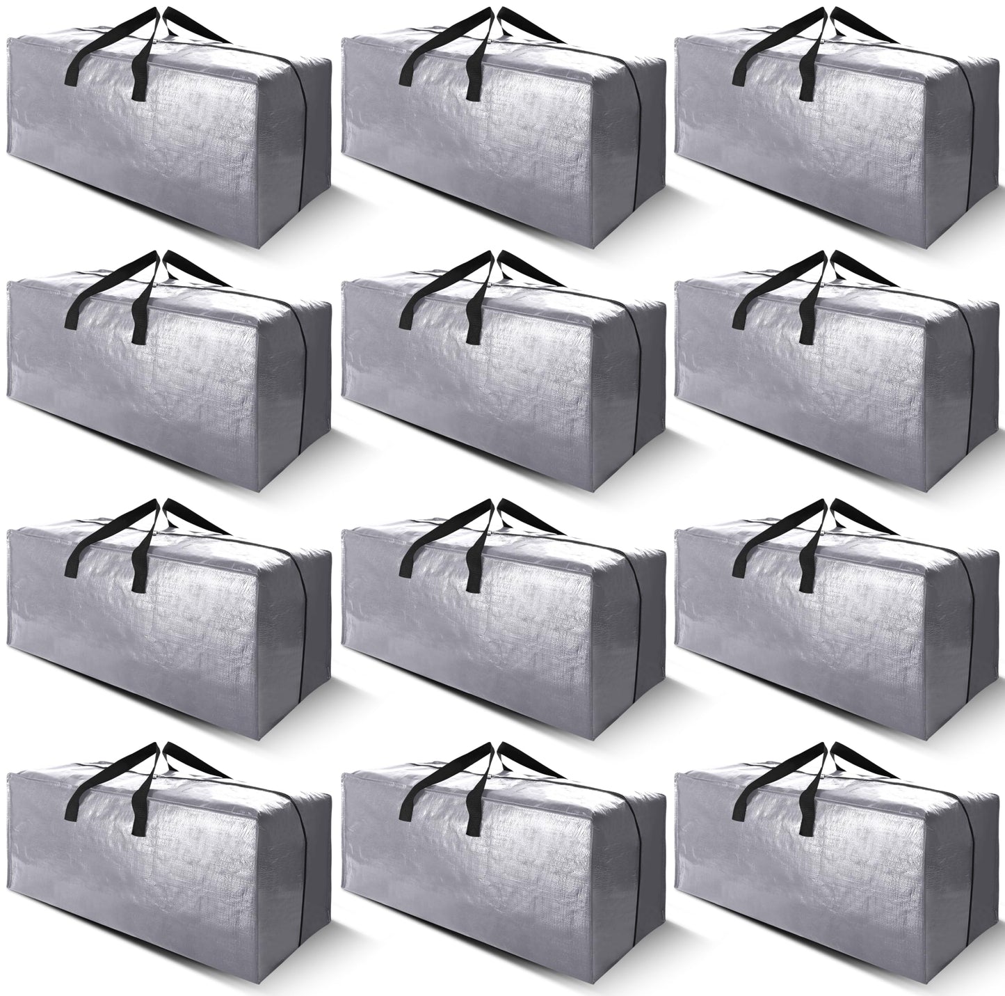 Cosy Family 8 Pack Heavy Duty Extra Large Moving Bags with Backpack Straps - Strong Handles & Zippers, Storage Totes For Space Saving, Fold Flat, Alternative to Moving Box (Set of 8, Blue)