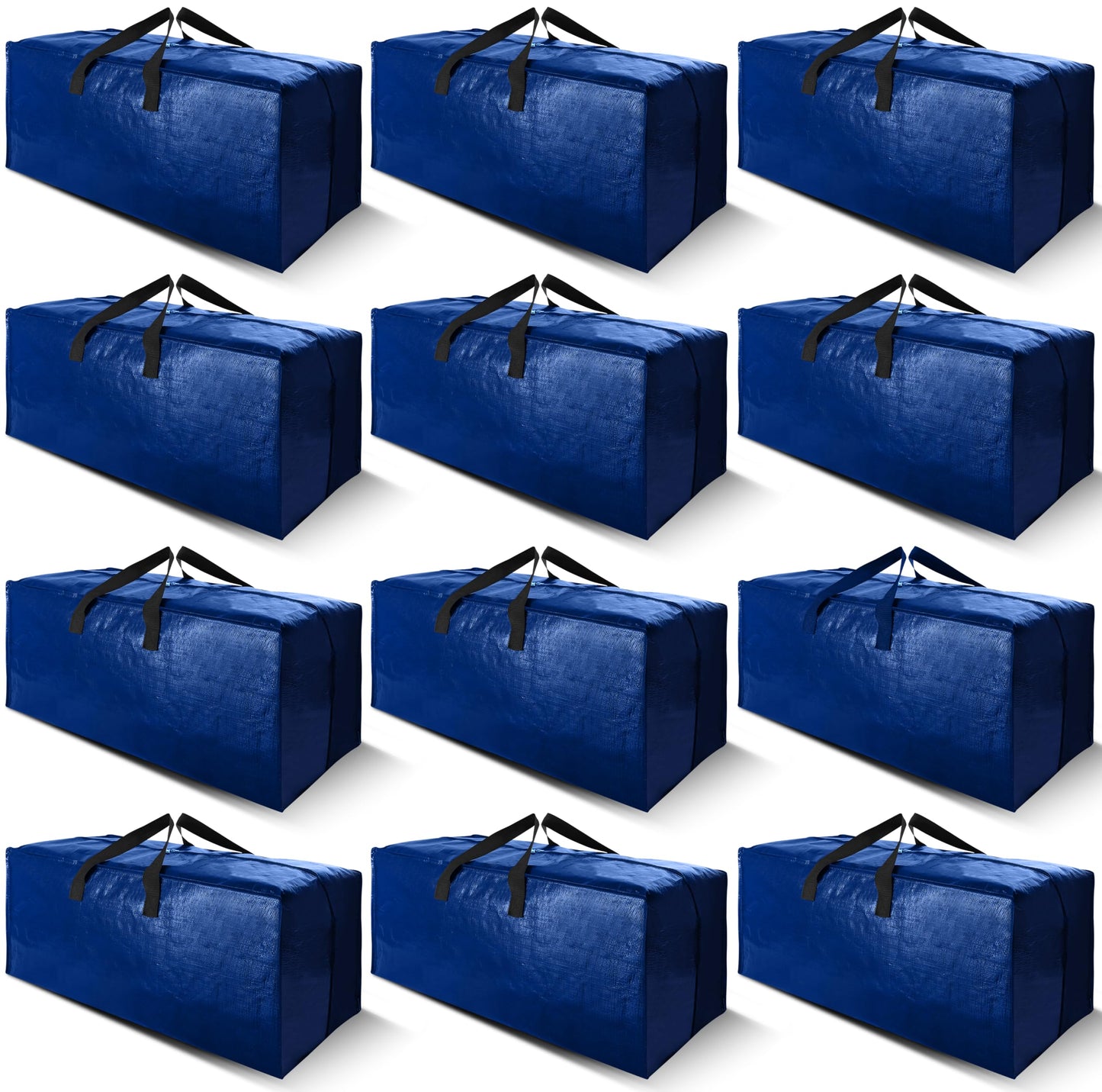 Cosy Family 8 Pack Heavy Duty Extra Large Moving Bags with Backpack Straps - Strong Handles & Zippers, Storage Totes For Space Saving, Fold Flat, Alternative to Moving Box (Set of 8, Blue)